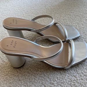 Used heeled sandals - silver